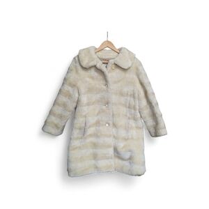 Irving Posluns Chic Cream Faux Fur Coat